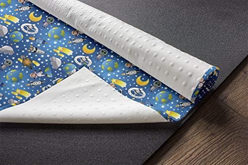 Кърпа за космически Подложка за йога Ambesonne, Космос Извънземни и Астронавти-Хора с картина на Падащи Звезди, Луната