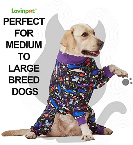 Пижами LovinPet Large за по-големи кучета - Послеоперационная пижами за големи породи кучета, Светоотражающая ивица,