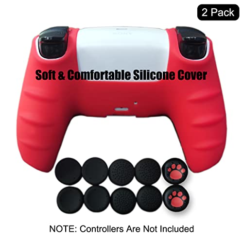 Bealuffe PS5 Controller Skin 2 Опаковки Капак на контролера PS5 Аксесоари за PS5 Силиконов Защитен Калъф с главни букви
