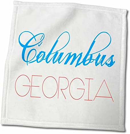 3. Град на Америка - Кълъмбъс, Джорджия, синьо, червено върху бяло - Кърпи (twl-283987-3)
