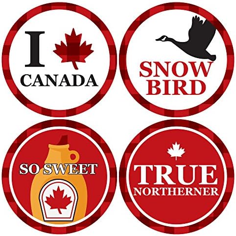 Ден на Канада - Лични тагове за Канадската партита - Комплект от 12 на стикери за значки за партита