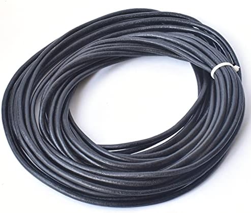 Кангал на черен кръг кожа кабел с диаметър 5 мм, с дължина 10 Метра (10,93 ярд)