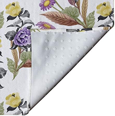 Кърпа за подложка за йога Ambesonne Botanical, Акварельное изображение Лятна градина с Цъфтящи цветя на тема Майката