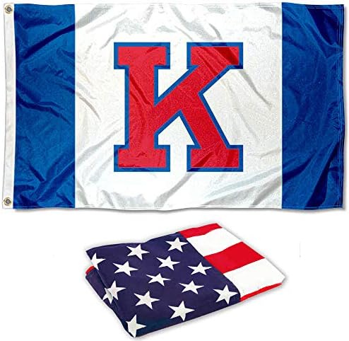 Голям флаг университета в канзас K и Набор от флагове на САЩ 3x5