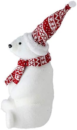 17ярка Бяла мечка в скандинавската шапка и шарфе с Коледа интериор