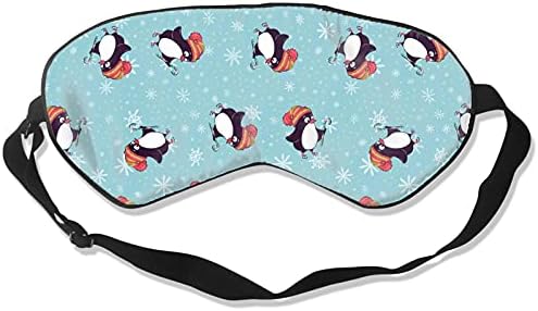 Penguinsin Весела Коледа маска за сън с превръзка на очите, Мека Затемняющая маска за очи с регулируема каишка, подходящ