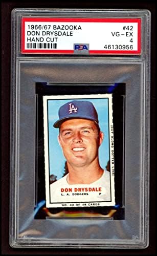1966 Базука 42 Дон Драйсдейл Лос Анджелис Доджърс (Бейзбол карта) PSA PSA 4.00 Доджърс