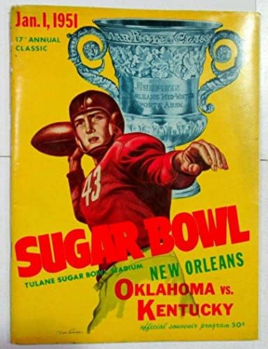 Програма Сахарница 1951 Оклахома срещу Кентъки Беар Брайънт Екс/MT 83048b48 - Програма колежи