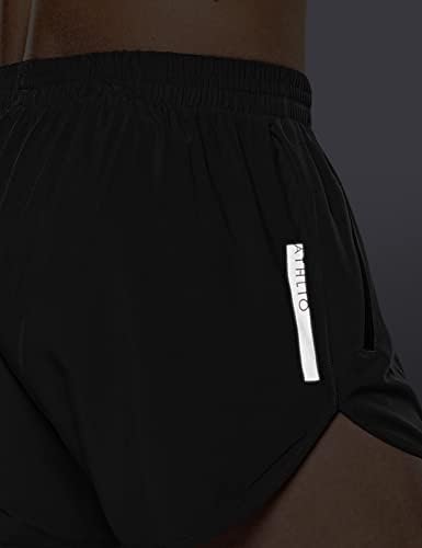 Мъжки Шорти за бягане ATHLIO 1 или 2 опаковки, Спортни къси Панталони от Быстросохнущей окото 3 Инча, Спортни къси Панталони