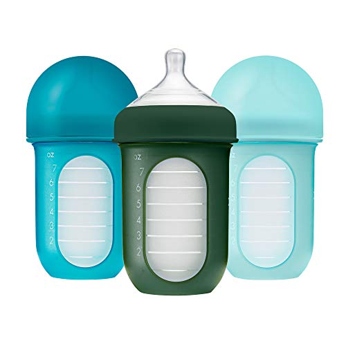 Многократно силиконови шишета добре Дошъл NURSH и краваи за съхранение на NURSH (опаковка от 3 броя), бяло-синя, до 3