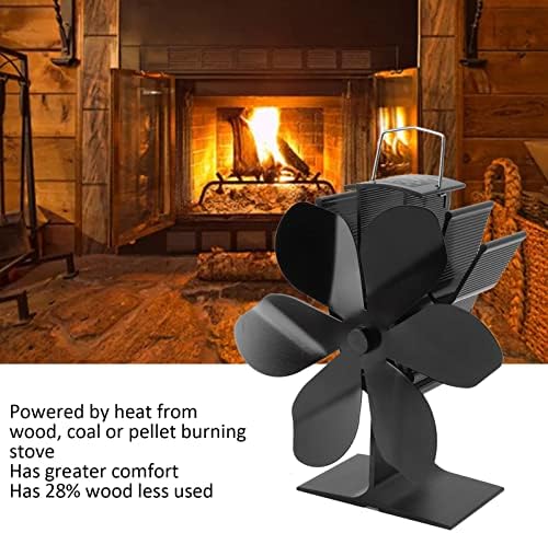 Вентилатор за дърва Yunseity, работещ от топлина, 6 диска тец вентилатор за камина, еко-фен, устойчиви на високи температури