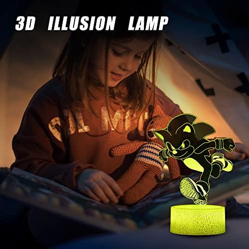 3D Таралеж Аниме нощна светлина-Led Иллюзионная Лампа 3 На Фигура и 16 Цвята, с Променящ се Интериор Настолна Лампа с