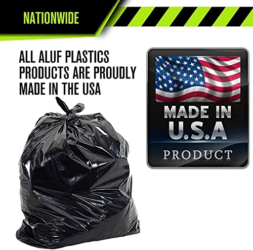 Plasticplace 55-60 галон торби за боклук │ 2.0 mils │ черно тежкотоварни боклук може да втулки │ 36 x 58 инча (50) &