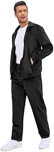 COOFANDY Мъжки Velvet Комплект от 2 части Яке с цип, Еластични Панталони, Всекидневни Велюровый Спортен Костюм