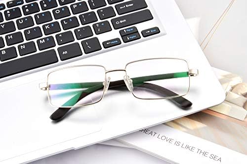 Очила за късогледство MEDOLONG Против Blue Ray в метална рамка, Компютърни очила Wood Temple-JS2728(C4, 1.56 anti-синя,