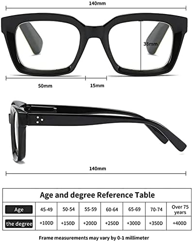 Hubeye 3 Двойки Ретро Големи Очила за четене в Големи рамки за Жени И Мъже, Квадратни Модни Очила в Стил Опра, Блокиране