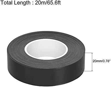 uxcell PVC standalone, маркировъчна Лента 20 мм x 20 м /65,6 фута standalone, маркировъчна Лента Неклеящаяся Черно 3